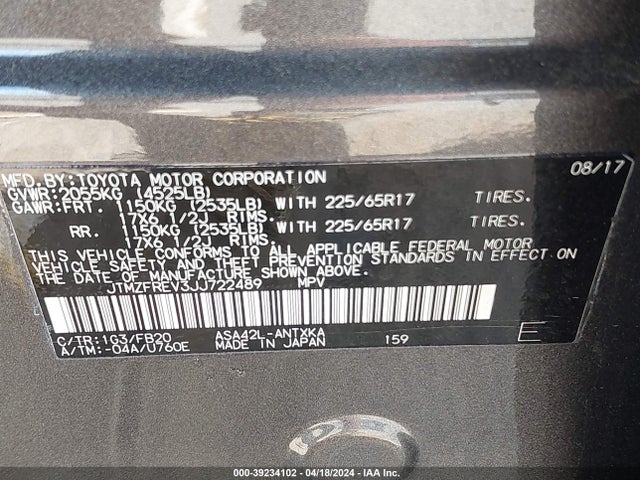 Toyota RAV4 LE 2018 JTMZFREV3JJ722489 Image 9