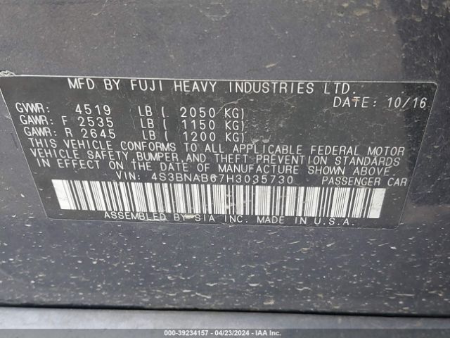 4S3BNAB67H3035730 Subaru Legacy 2.5i