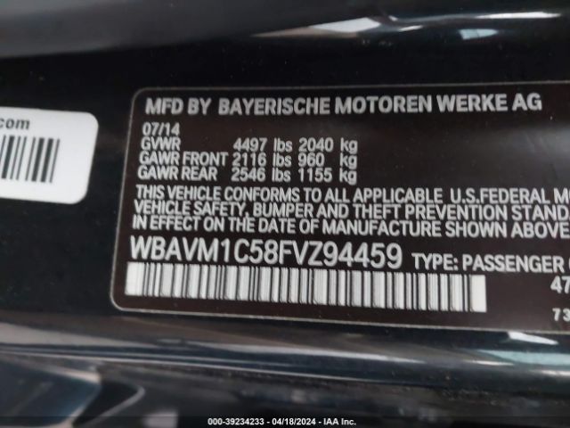 WBAVM1C58FVZ94459 BMW X1 Sdrive28i