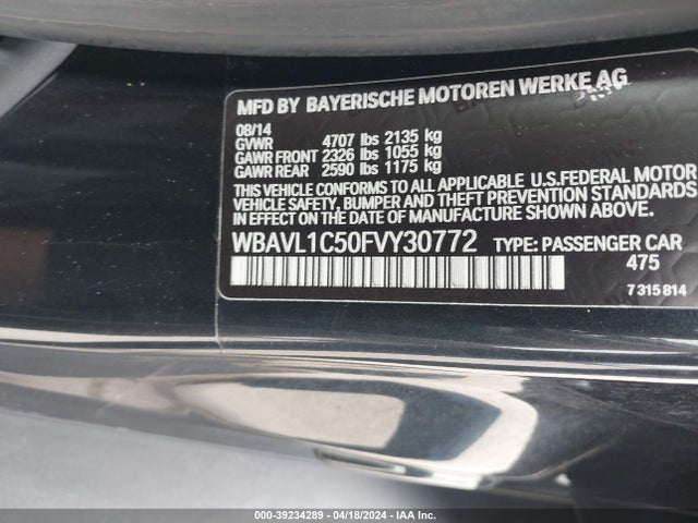 BMW X1 Xdrive28i 2015 WBAVL1C50FVY30772 Image 9