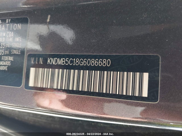 KIA SEDONA LX 2016 KNDMB5C18G6086680 Image 9