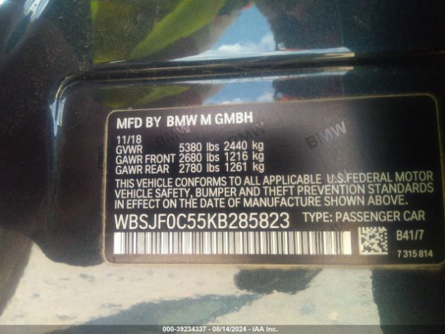 WBSJF0C55KB285823 BMW M5