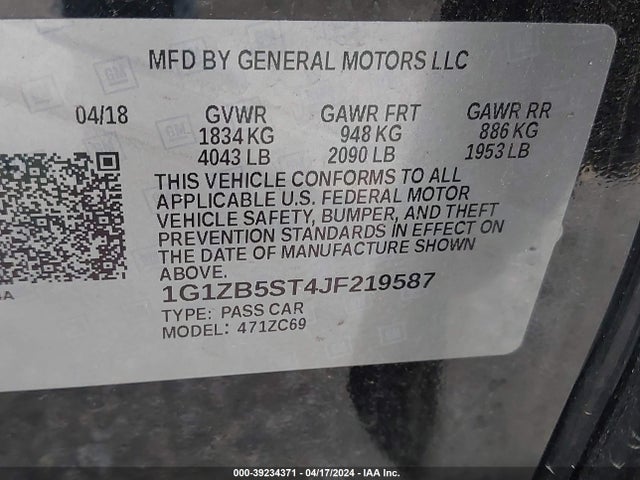 Chevrolet Malibu 1ls 2018 1G1ZB5ST4JF219587 Image 9