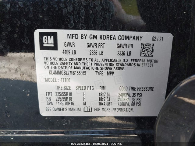 KL4MMGSL7MB155865 Buick Encore Gx Awd Essence