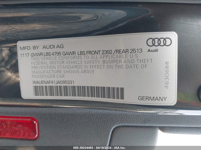 WAUENAF41JA095331 Audi A4 2.0t Premium/2.0t Tech Premium