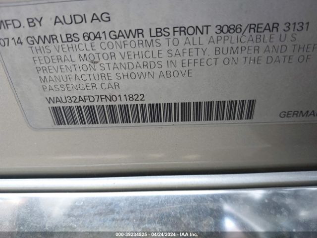WAU32AFD7FN011822 Audi A8 L 4.0t