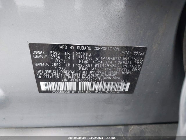 Subaru Outback Wilderness 2023 4S4BTGUD5P3121763 Image 9