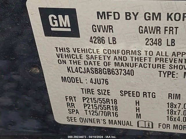 Buick Encore 2016 KL4CJASB8GB637340 Image 9