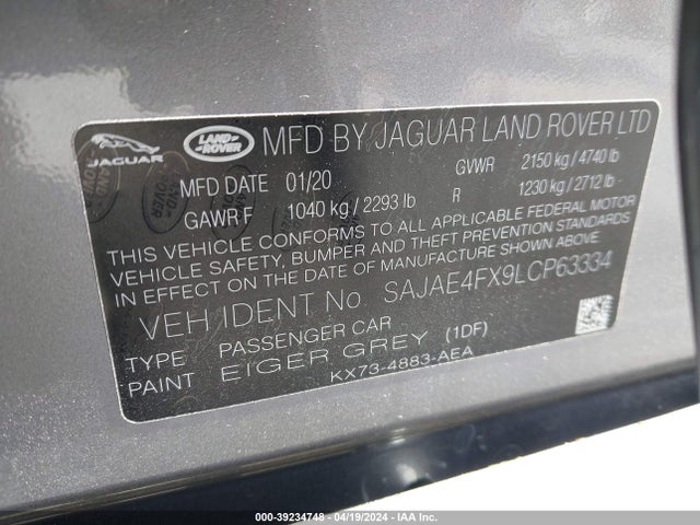 2020 JAGUAR XE SAJAE4FX9LCP63334 Photo 8