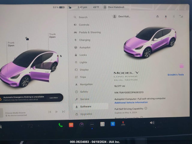 7SAYGDEE3PA063213 Tesla Model Y Awd/long Range Dual Motor All-wheel Drive