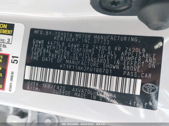 Toyota CAMRY LE 2023 4T1R11AK2PU186701 Image 9
