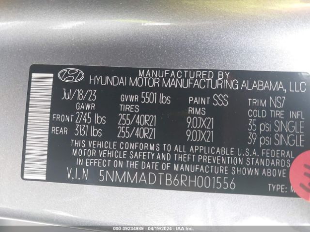 5NMMADTB6RH001556 Genesis Gv70 2.5t Awd