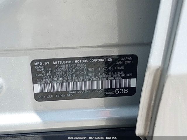 JA4ATWAA3NZ000707 Mitsubishi Eclipse Cross Se S-awc/se Special Edition S-awc/sel S-awc/sel Special Edition S-awc