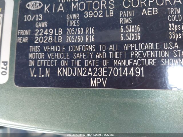 KNDJN2A23E7014491 KIA Soul