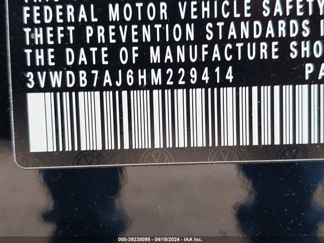 3VWDB7AJ6HM229414 Volkswagen Jetta 1.4t Se