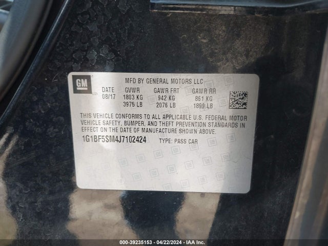 Chevrolet Cruze Premier Auto 2018 1G1BF5SM4J7102424 Image 9