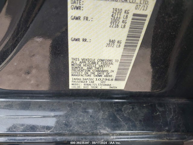 Nissan Altima 2.5 Sv 2014 1N4AL3AP2EC102968 Image 9