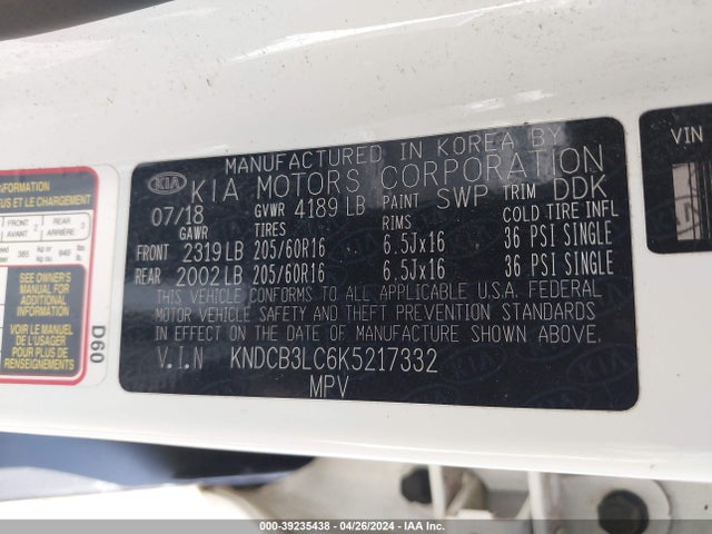 KIA NIRO LX 2019 KNDCB3LC6K5217332 Image 9