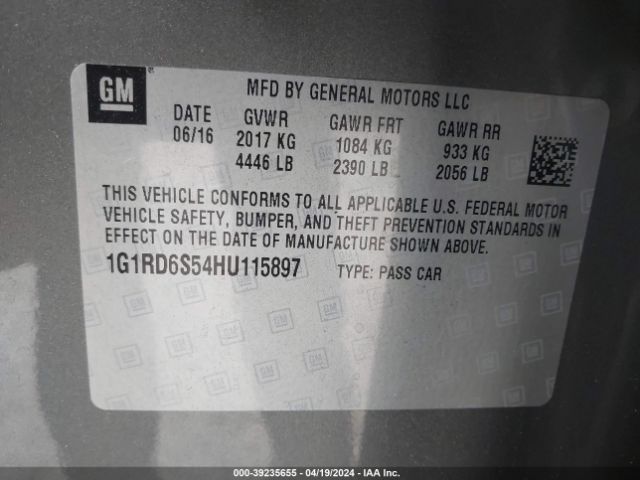 1G1RD6S54HU115897 Chevrolet Volt Premier