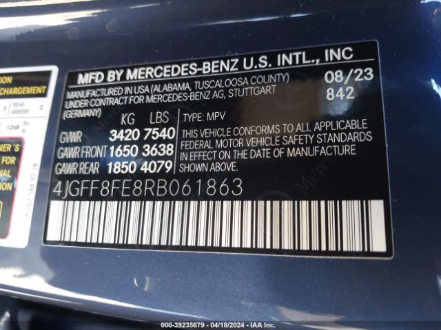 4JGFF8FE8RB061863 Mercedes-Benz Gls 580 4matic