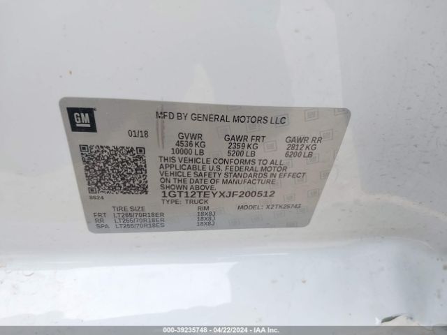 1GT12TEYXJF200512 GMC Sierra 2500hd Slt