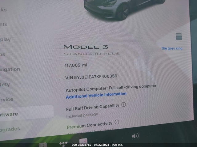 Tesla Model 3 Long Range/mid Range/standard Range/standard Range Plus 2019 5YJ3E1EA7KF400356 Image 14