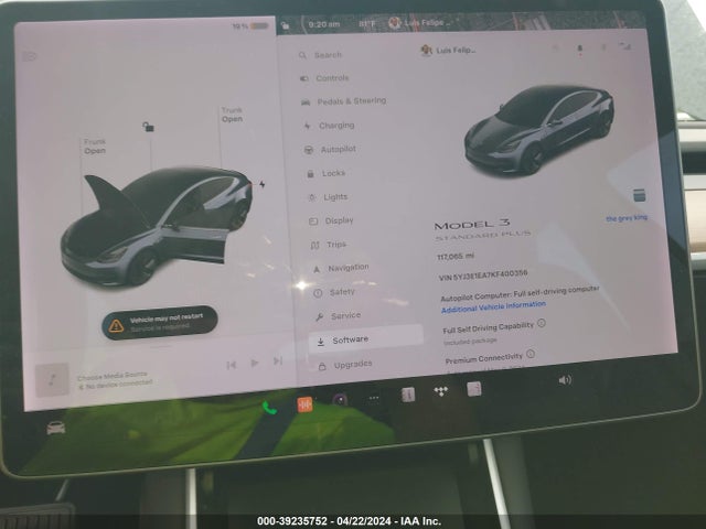 Tesla Model 3 Long Range/mid Range/standard Range/standard Range Plus 2019 5YJ3E1EA7KF400356 Image 7