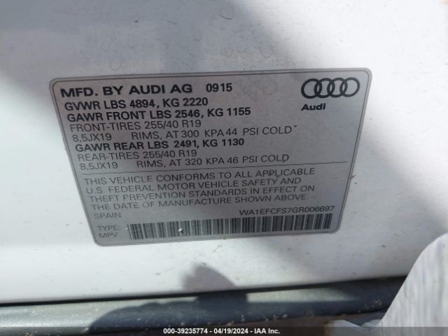 WA1EFCFS7GR006697 Audi Q3 2.0t Premium Plus
