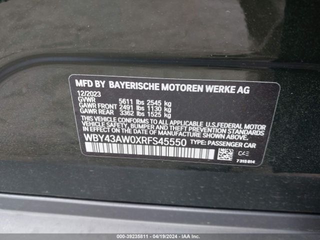WBY43AW0XRFS45550 BMW I4 Edrive35