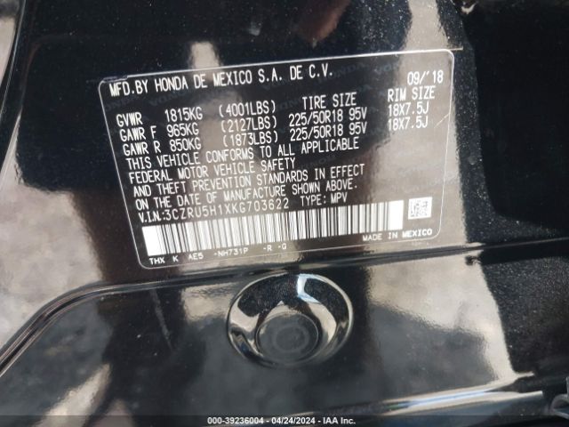 3CZRU5H1XKG703622 Honda HR-V SPORT