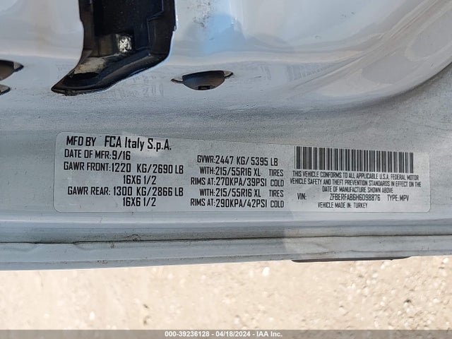 RAM Promaster City Tradesman 2017 ZFBERFAB6H6D98876 Image 9