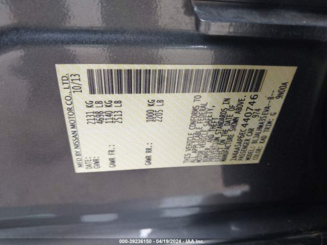 1N4AA5AP6EC440746 Nissan Maxima 3.5 Sv