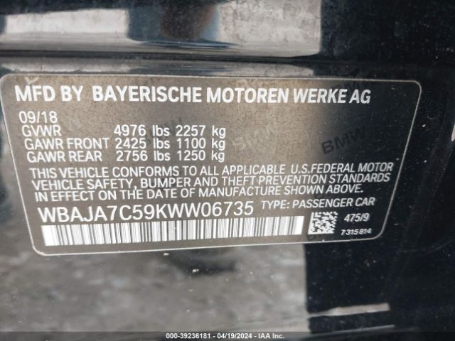 WBAJA7C59KWW06735 BMW 530i Xdrive