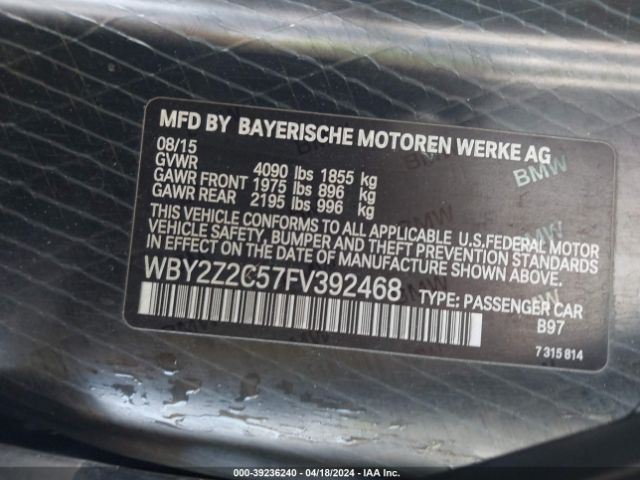 WBY2Z2C57FV392468 BMW I8