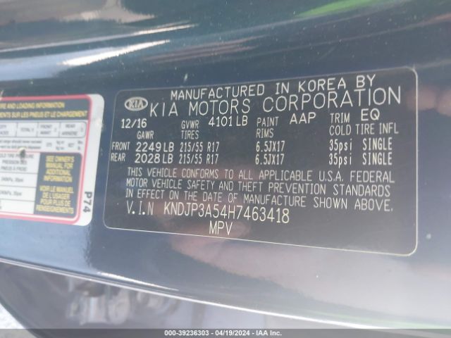 KNDJP3A54H7463418 KIA SOUL +