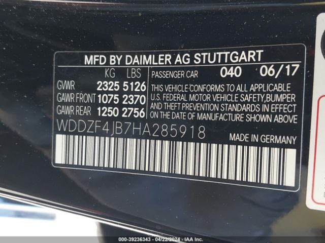 WDDZF4JB7HA285918 Mercedes-Benz E 300