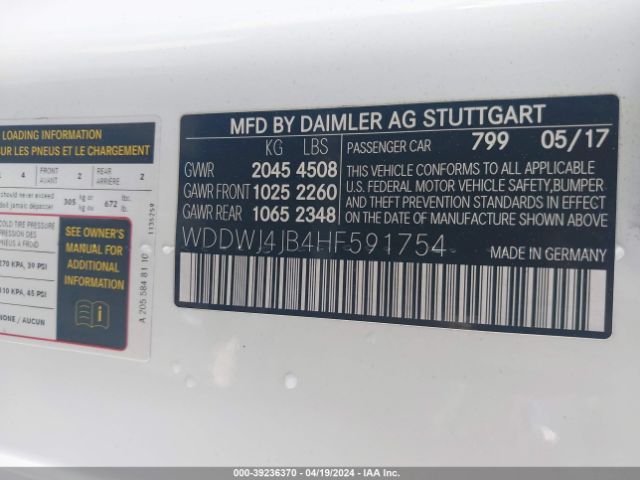 WDDWJ4JB4HF591754 Mercedes-Benz C 300
