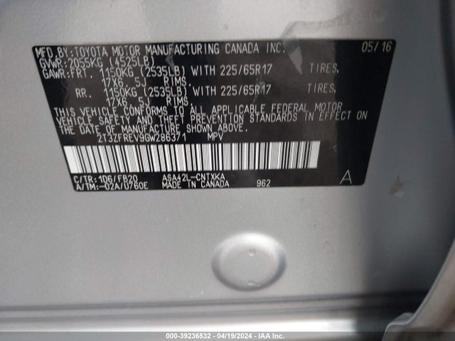 Toyota RAV4 LE 2016 2T3ZFREV9GW286371 Image 9