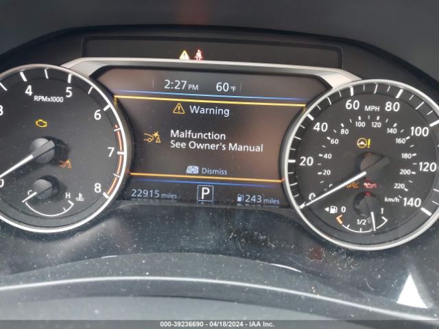 1N4BL4DW5NN360743 Nissan Altima Sv Intelligent Awd