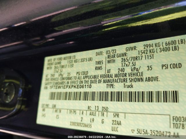 1FTEW1EPXPKE06110 Ford F-150 Xl