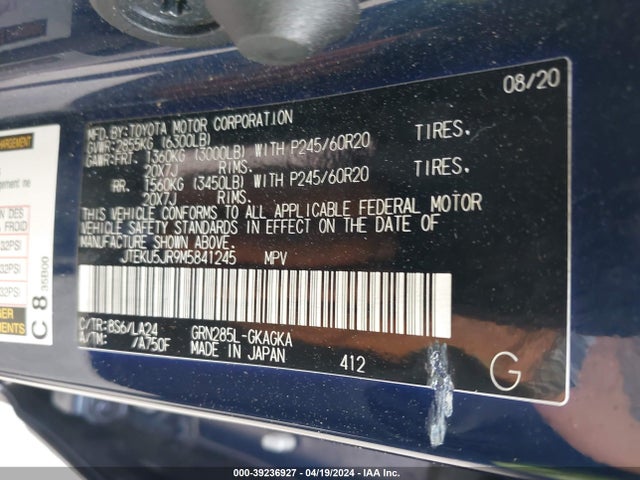 Toyota 4runner Limited 2021 JTEKU5JR9M5841245 Image 9