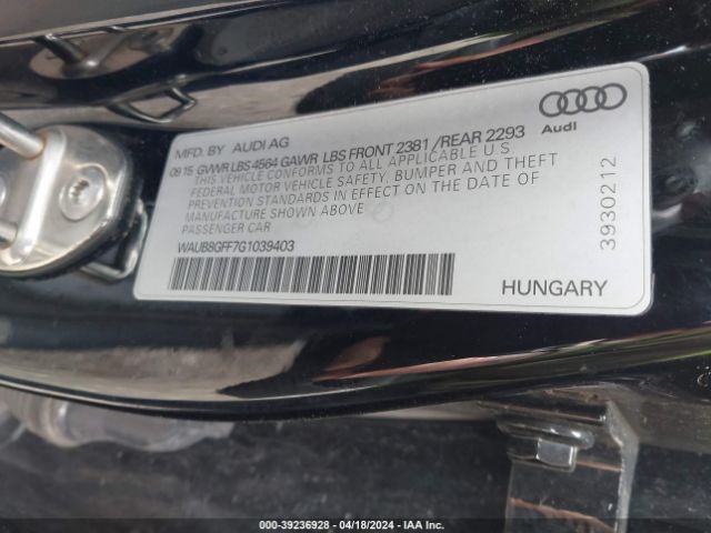 WAUB8GFF7G1039403 Audi A3 2.0t Premium