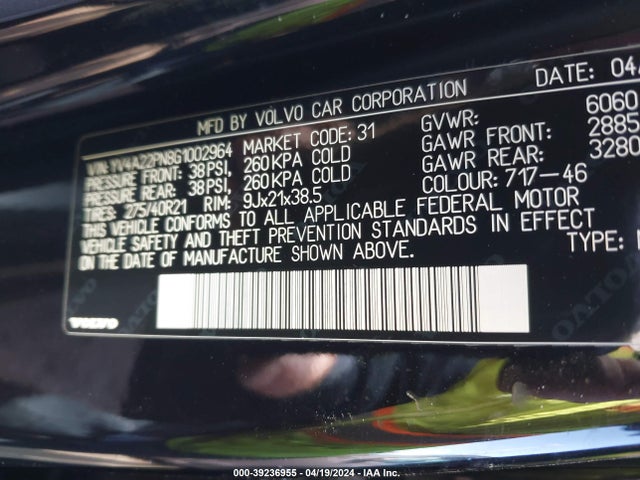 Volvo Xc90 T6 First Edition 2016 YV4A22PN8G1002964 Image 9
