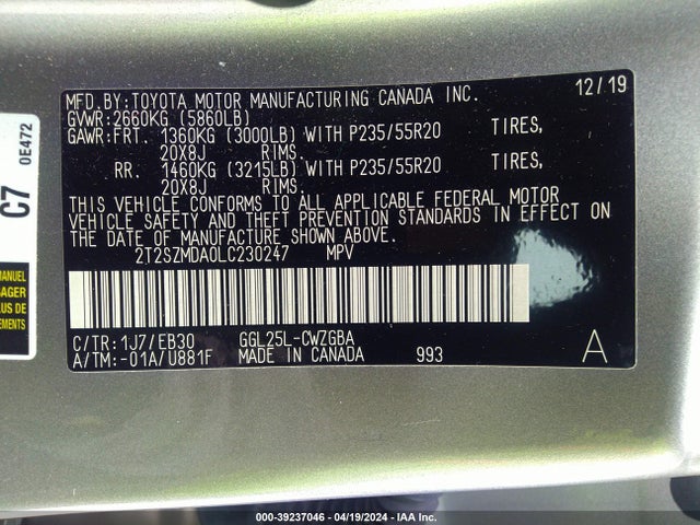 2T2SZMDA0LC230247 Lexus Rx 350 F Sport