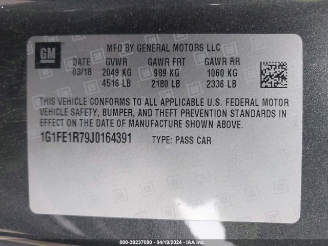 Chevrolet Camaro 1ss 2018 1G1FE1R79J0164391 Image 9