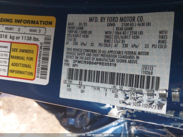 Ford Bronco Sport Big Bend 2023 3FMCR9B64PRE05518 Image 9