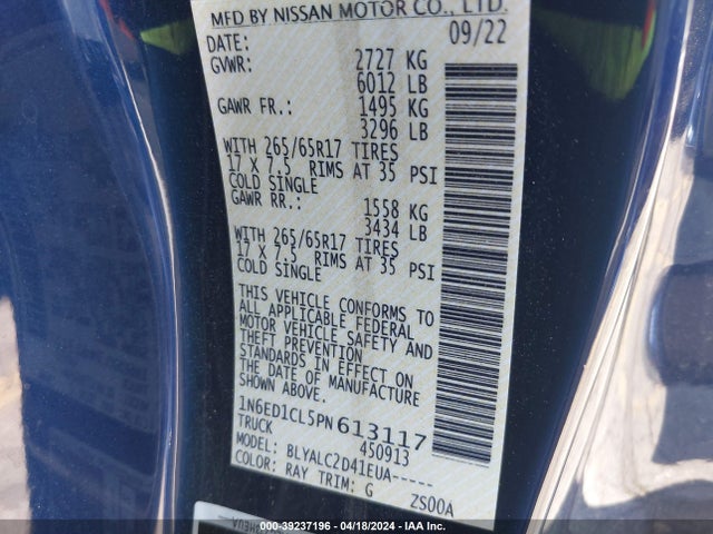Nissan Frontier King Cab Sv 4x2 2023 1N6ED1CL5PN613117 Image 9