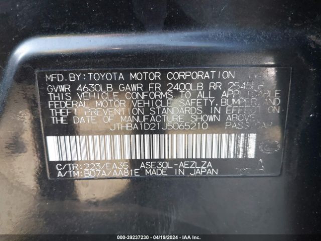 JTHBA1D21J5065210 Lexus IS 300
