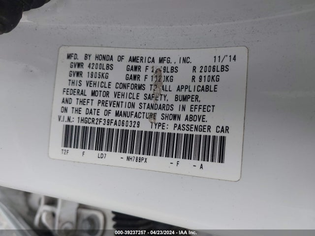 Honda k24w1 2015 1HGCR2F39FA060329 Image 31