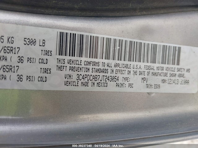 Dodge JOURNEY SE 2018 3C4PDCAB7JT243054 Image 9